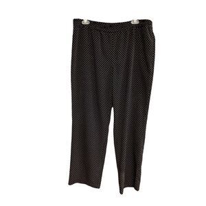 NWT Talbots Black & White Polka Dot Elastic Waist Pants $99 MSRP 10P